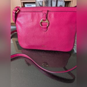 Ralph Lauren Pink Crossbody Bag with Gold Accents